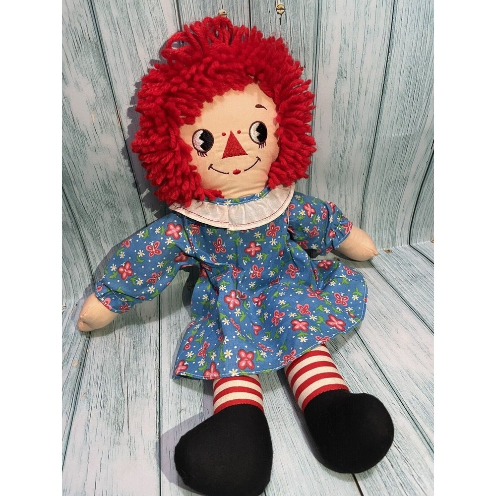 The Original Raggedy Ann Applause Knickerbocker VTG Embroidered Eyes Doll 1970's